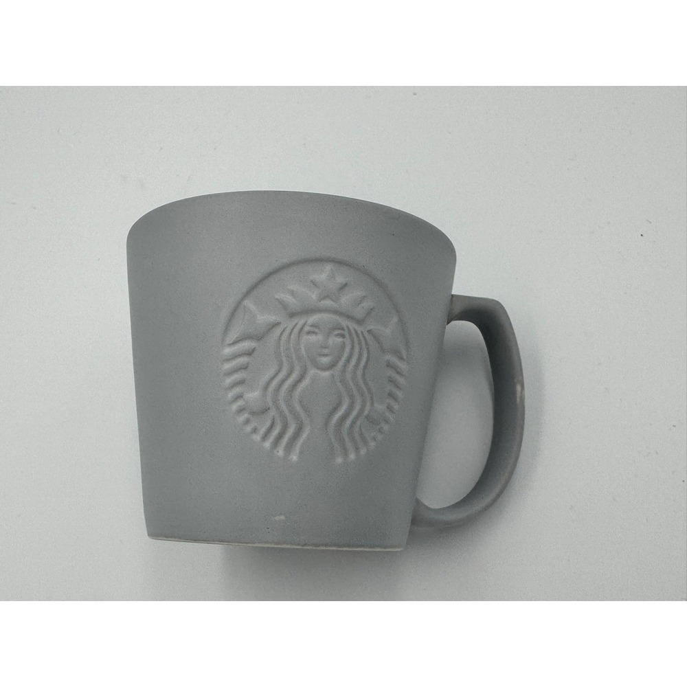 Starbucks Matte Grey Siren Embossed Ceramic Coffee‎ Mug Tall 12oz 2020 BVA 20
